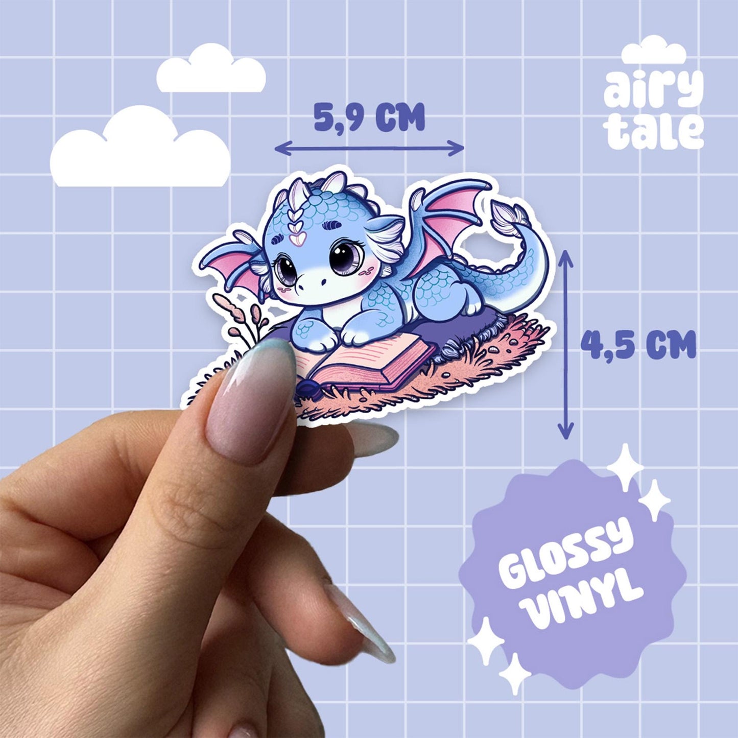 Lesender Drache Sticker