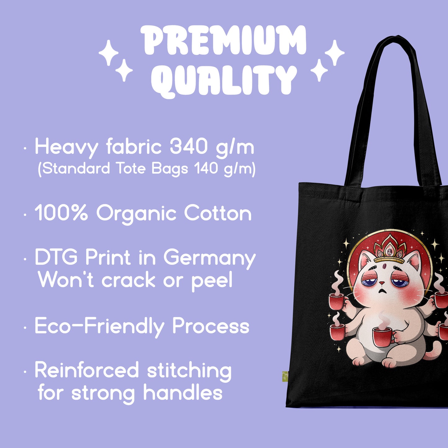 Coffee God Katzen Tote Bag