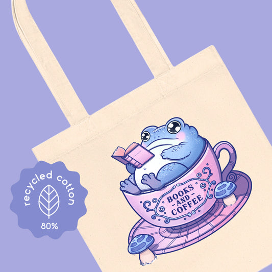 Coffe and Books Woven Bag