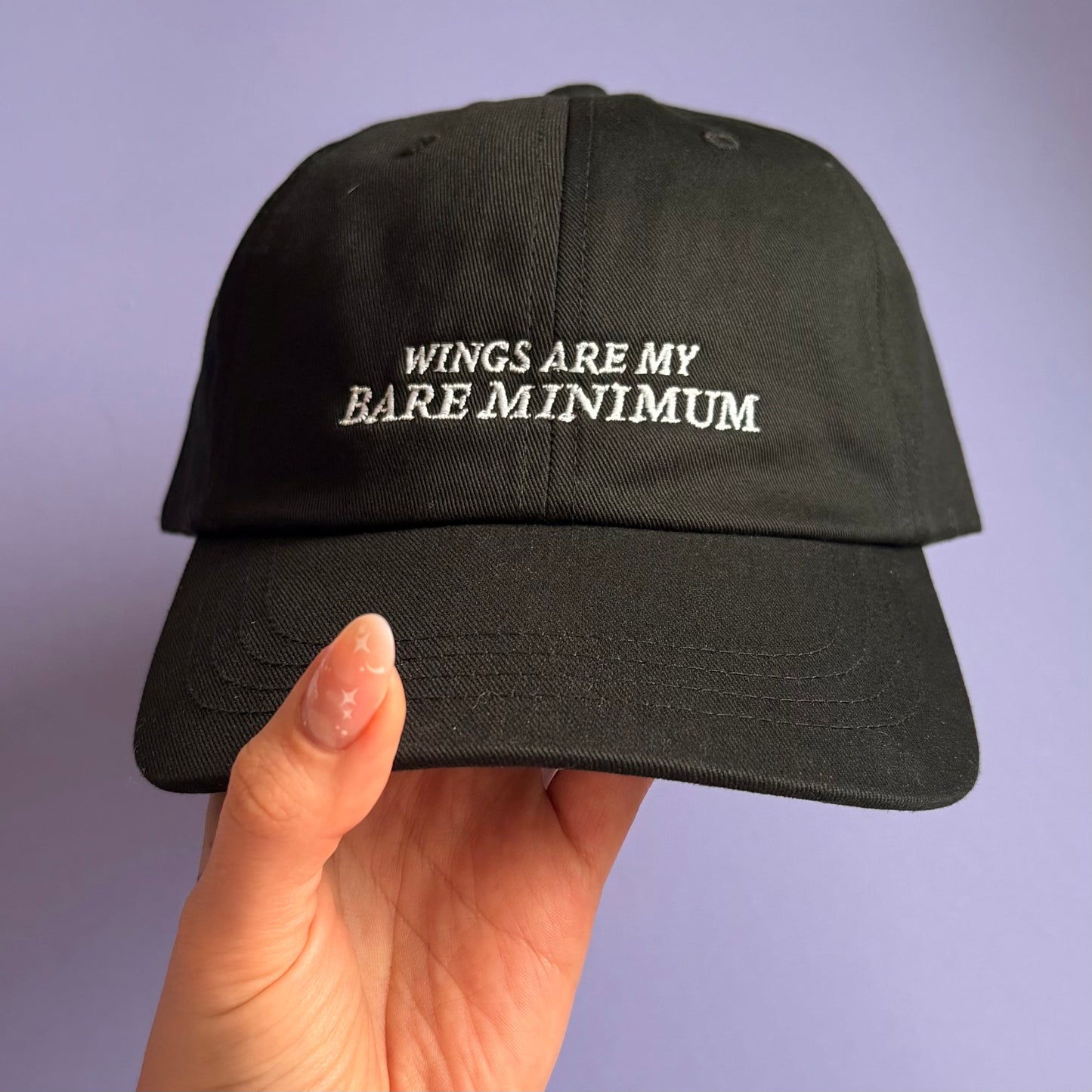 Wings are my bare minimum Dad Cap