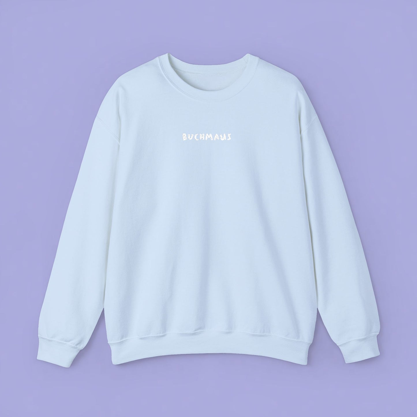 Buchmaus Sweatshirt BESTICKT WEISS