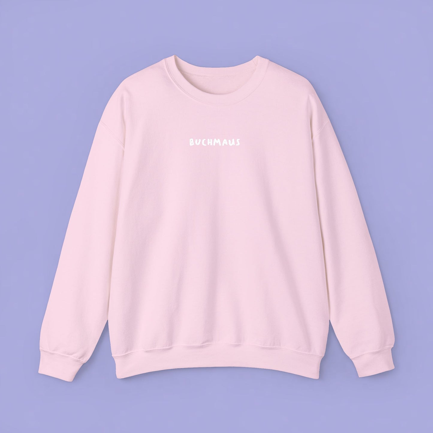 Buchmaus Sweatshirt BESTICKT WEISS