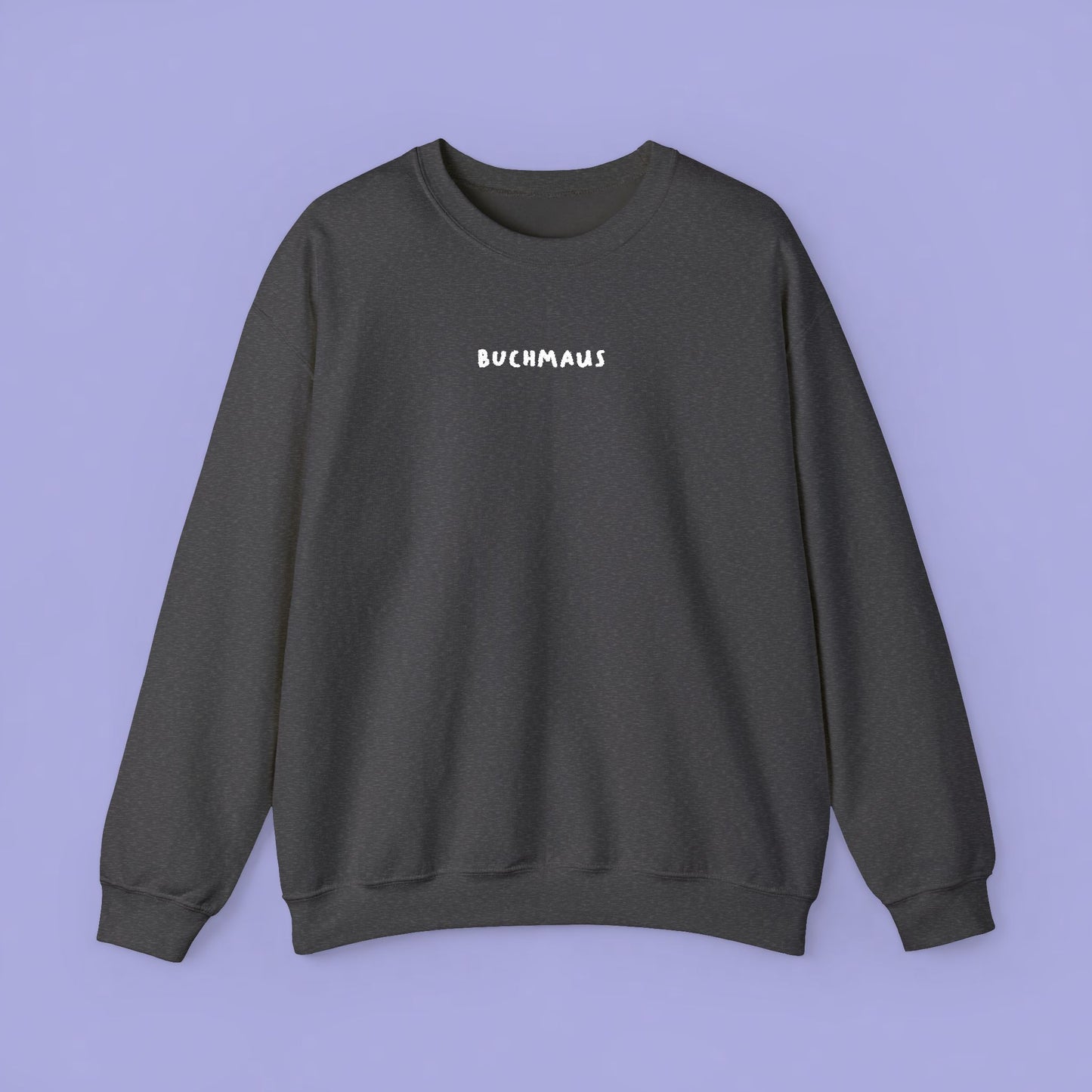 Buchmaus Sweatshirt BESTICKT WEISS