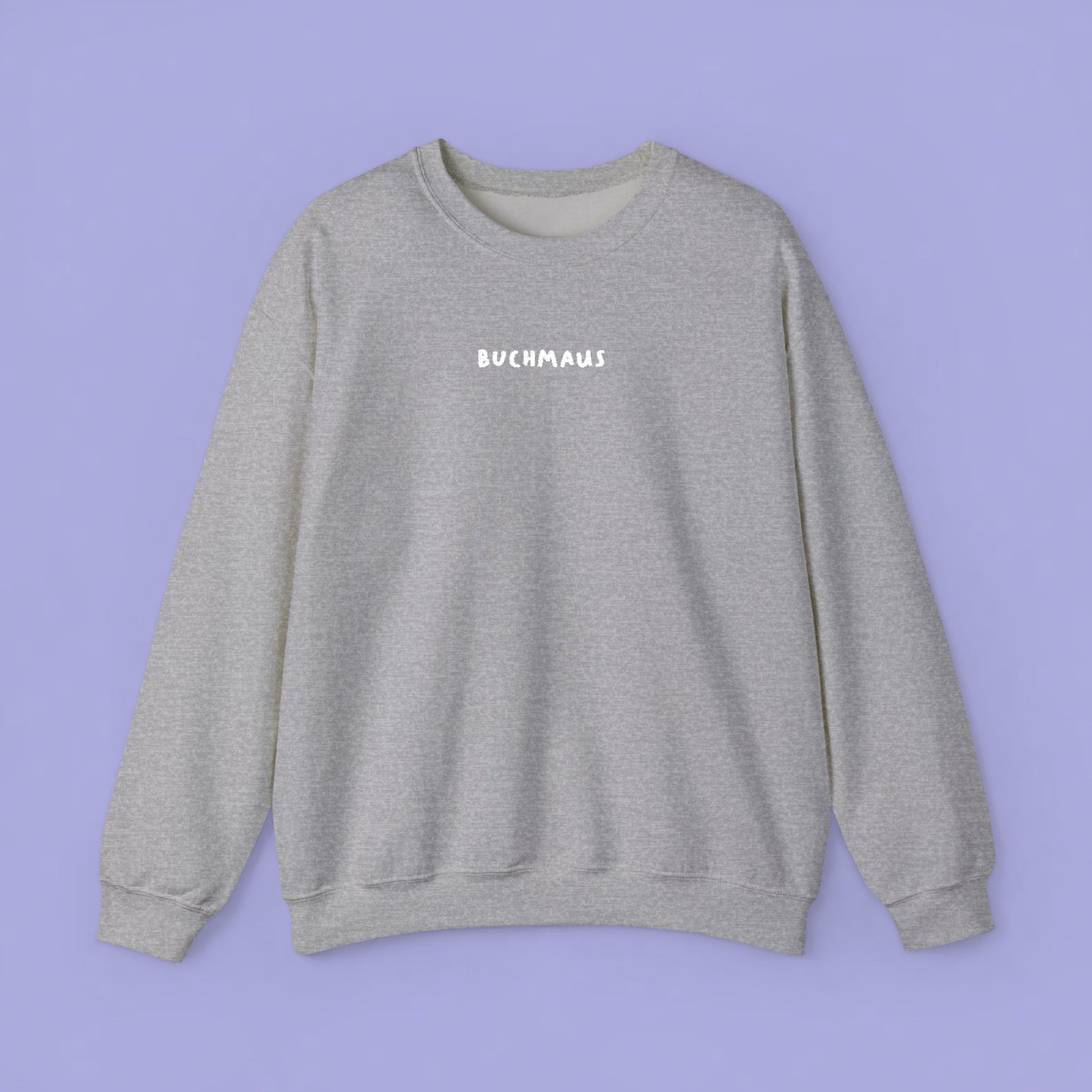 Buchmaus Sweatshirt BESTICKT WEISS