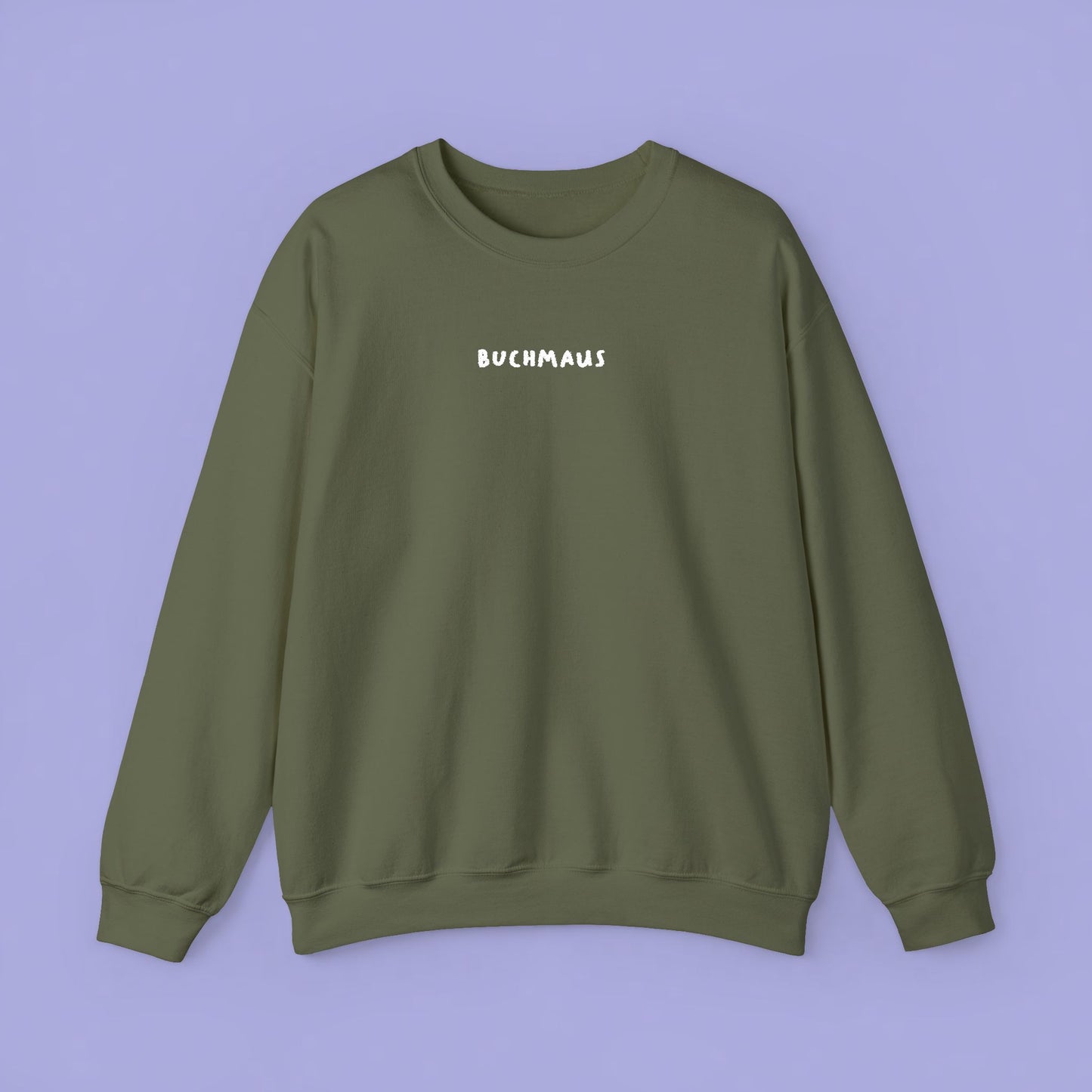 Buchmaus Sweatshirt BESTICKT WEISS