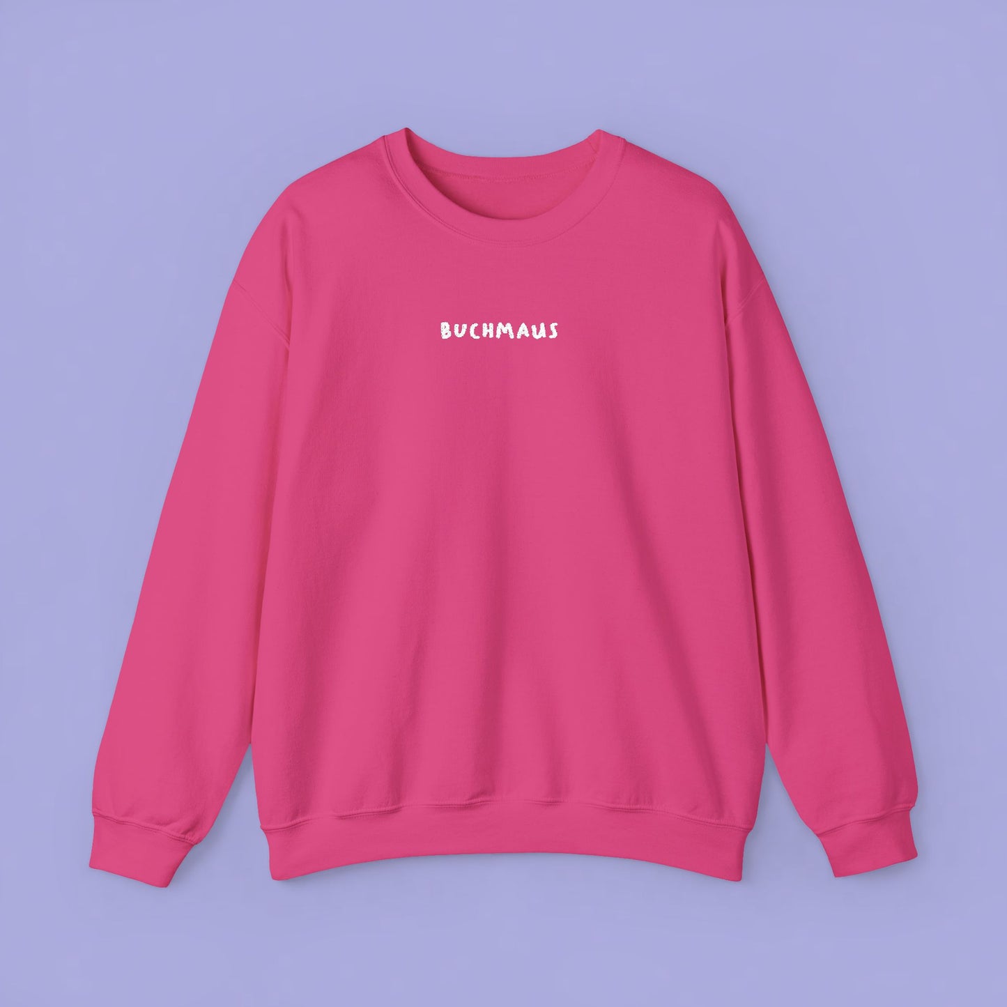 Buchmaus Sweatshirt BESTICKT WEISS