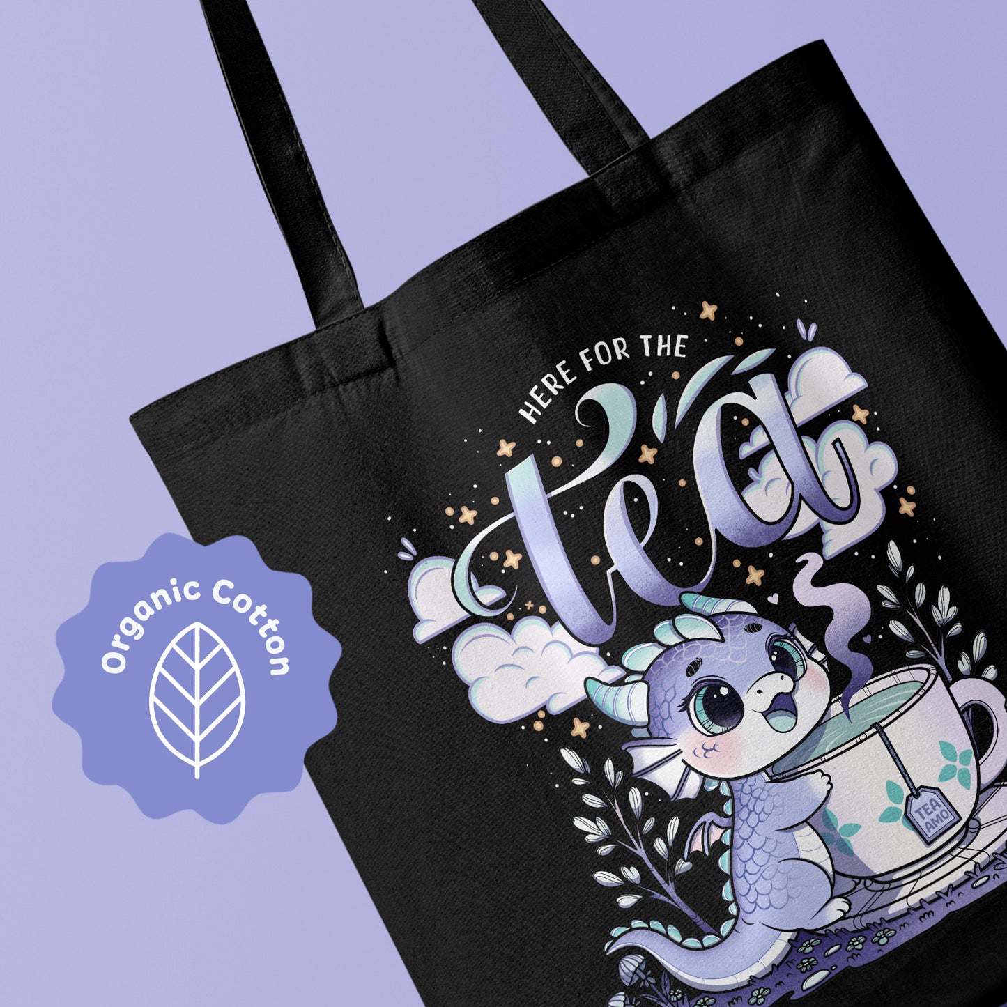 Here for the Tea Drachen Tote Bag