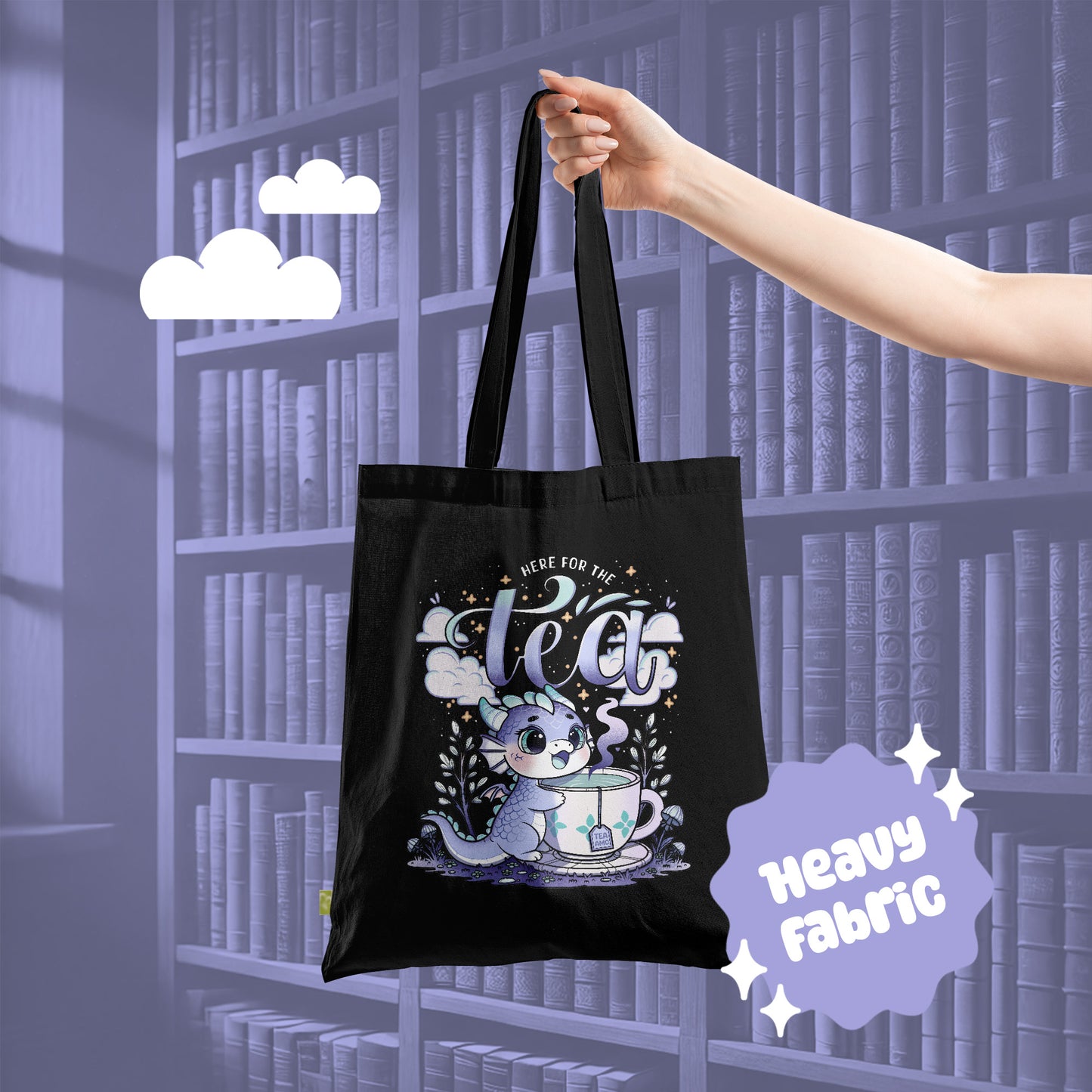 Here for the Tea Drachen Tote Bag