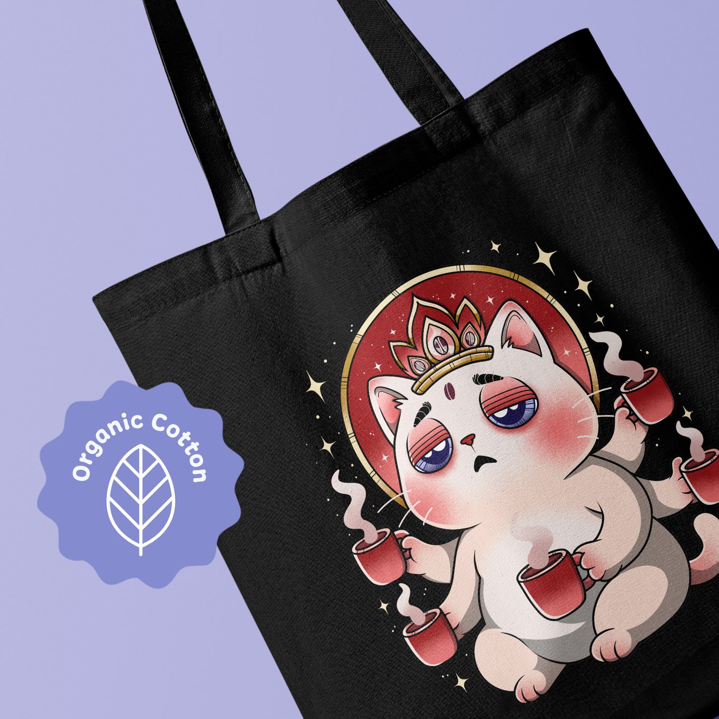 Coffee God Katzen Tote Bag