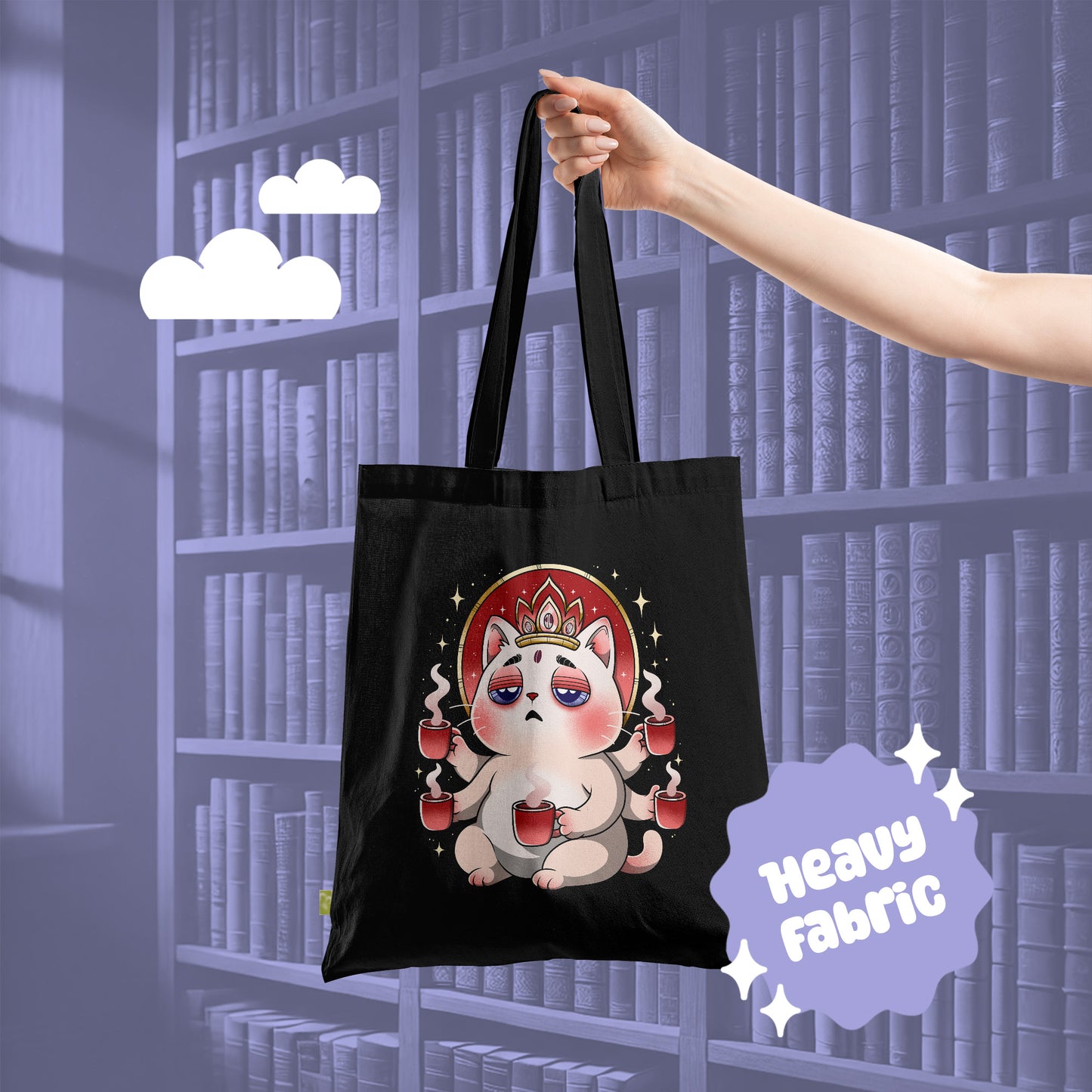 Coffee God Katzen Tote Bag