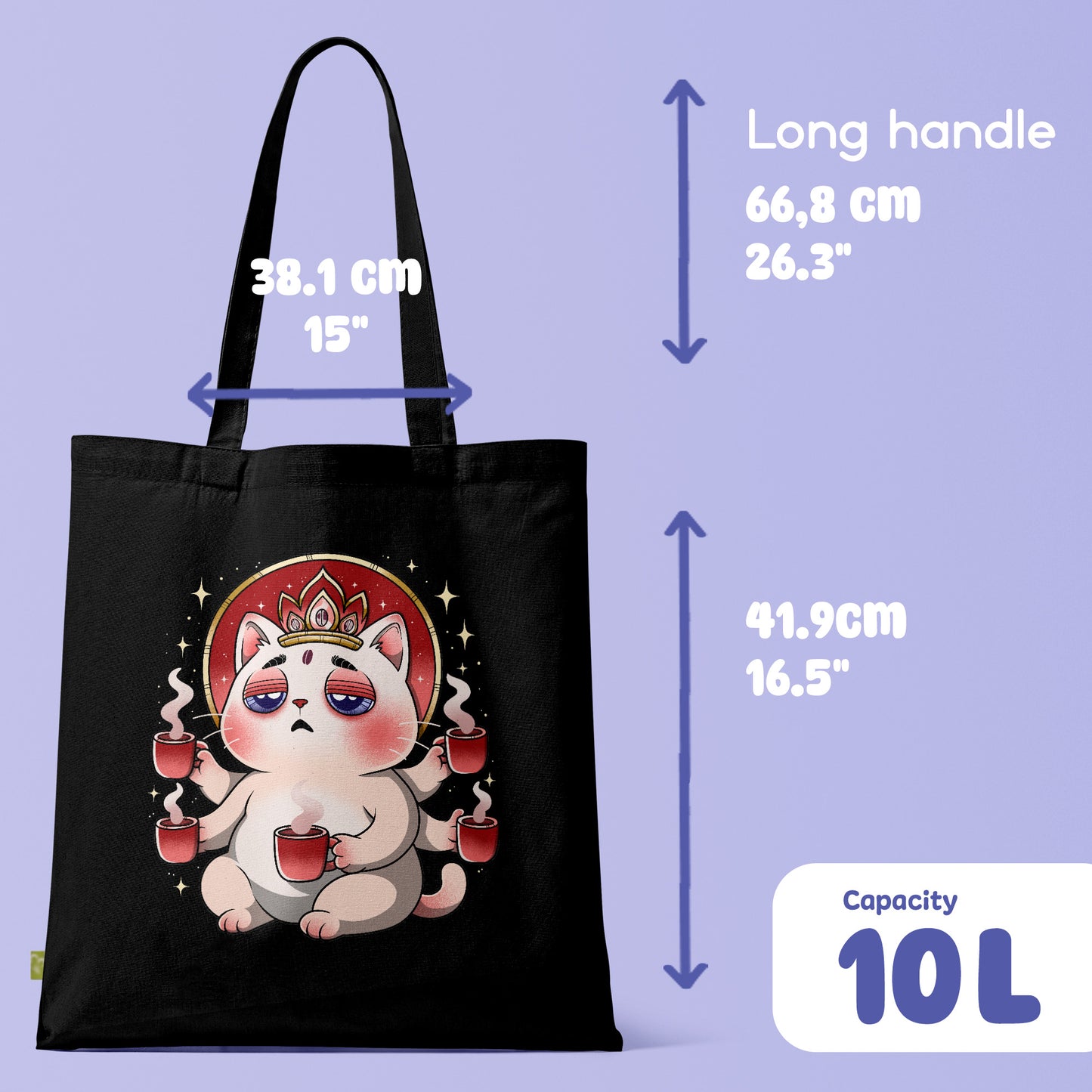 Coffee God Katzen Tote Bag