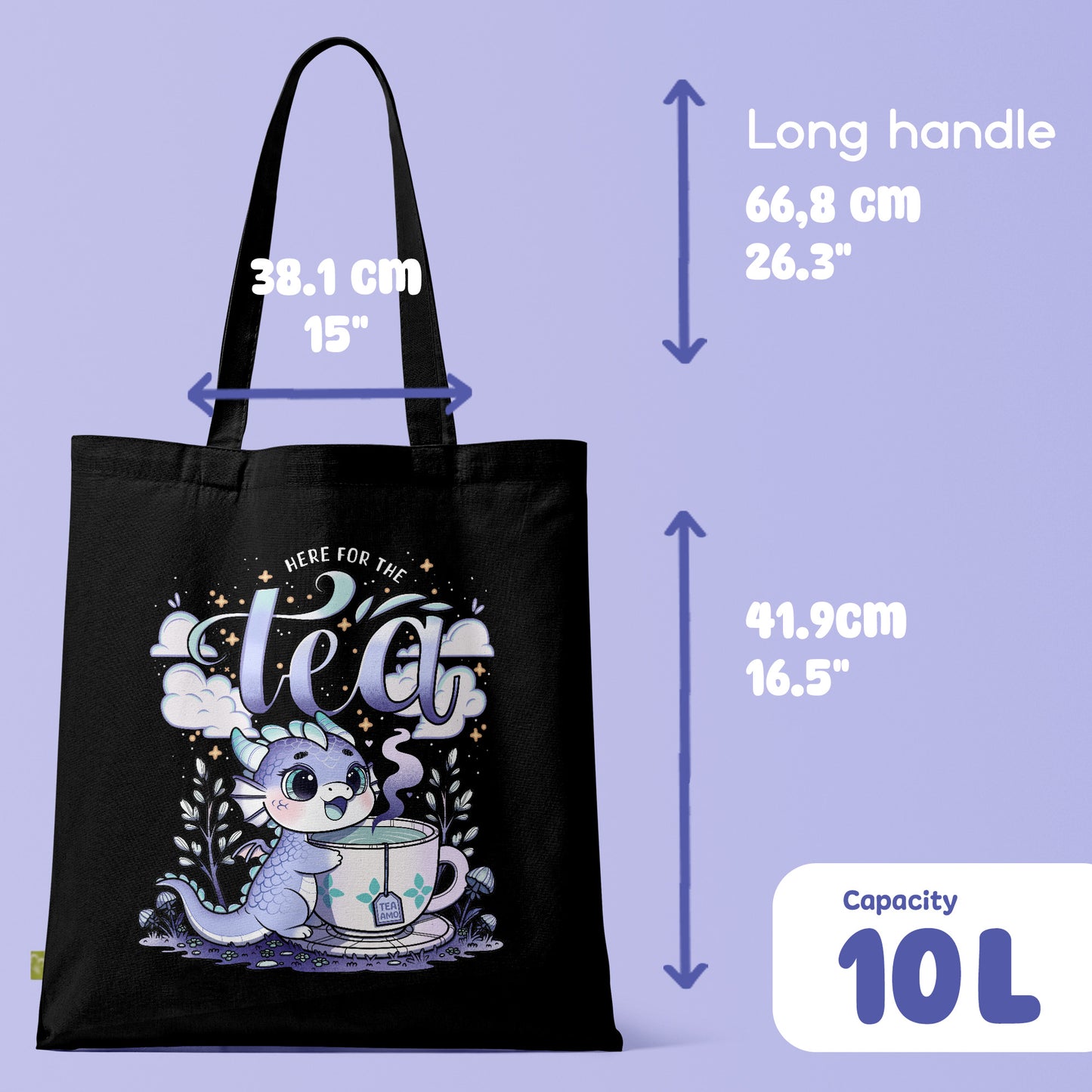 Here for the Tea Drachen Tote Bag
