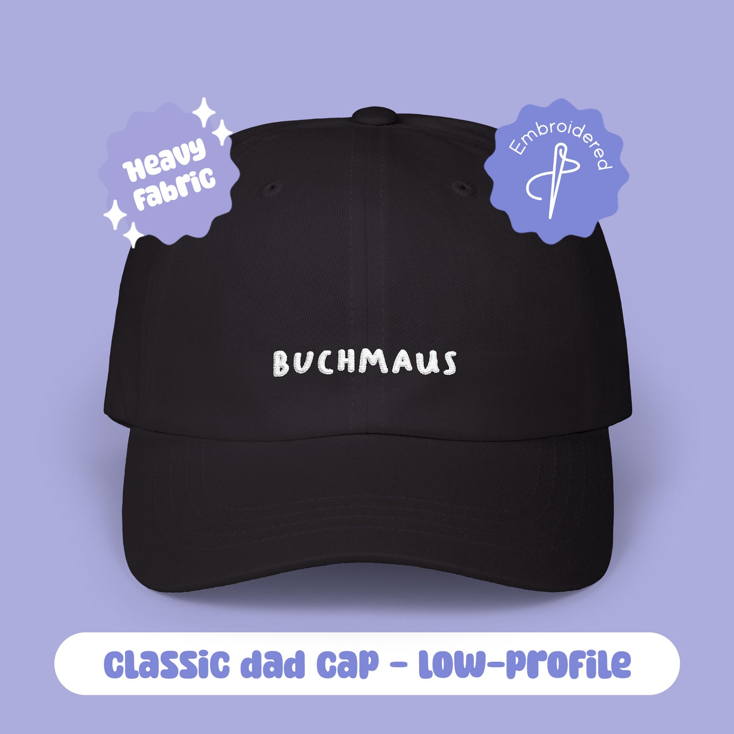Buchmaus Cap weißer Stick