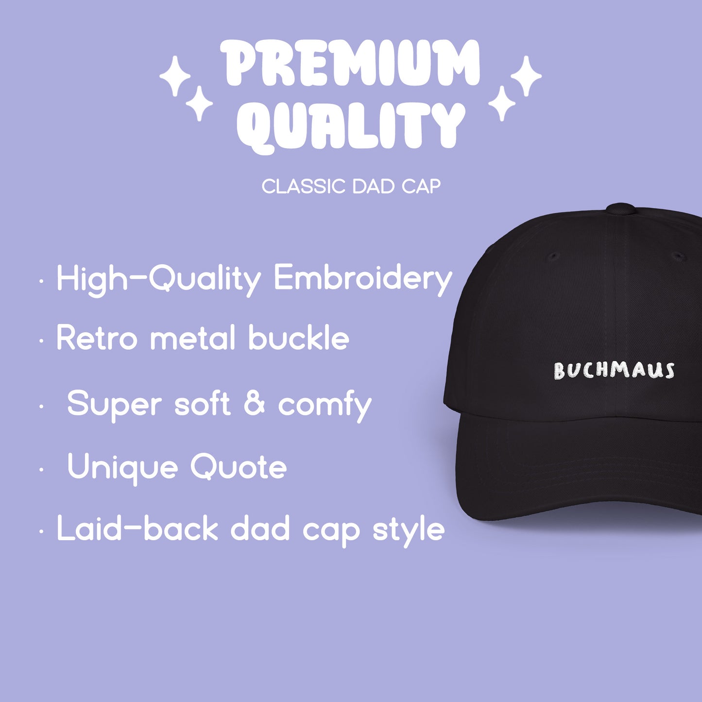 Buchmaus Cap weißer Stick