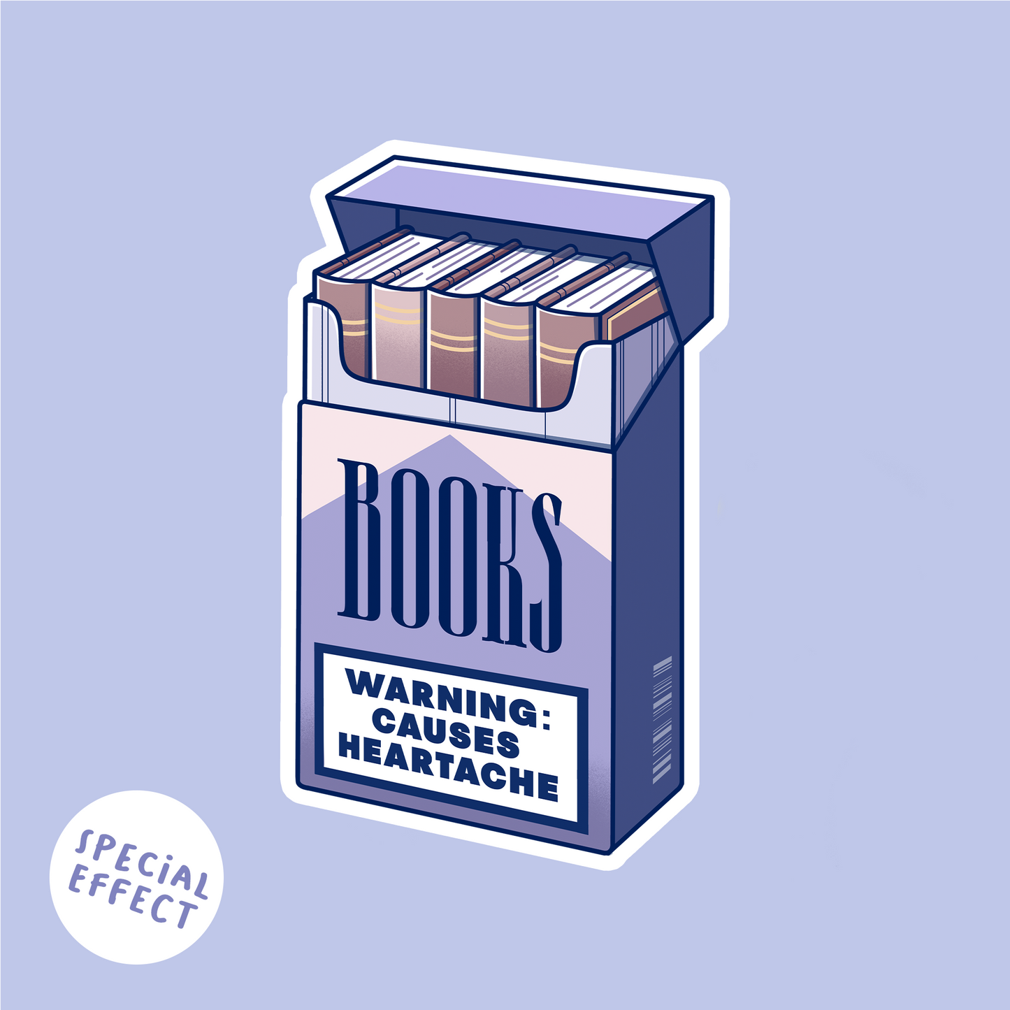 Books can cause Heartache Glitzer Sticker