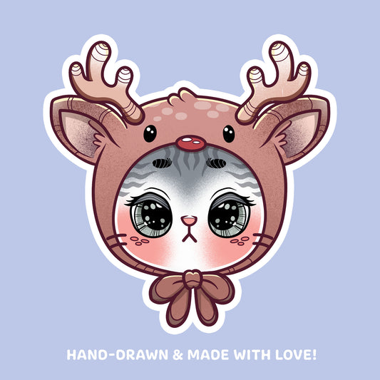 Katze mit Rentiermütze