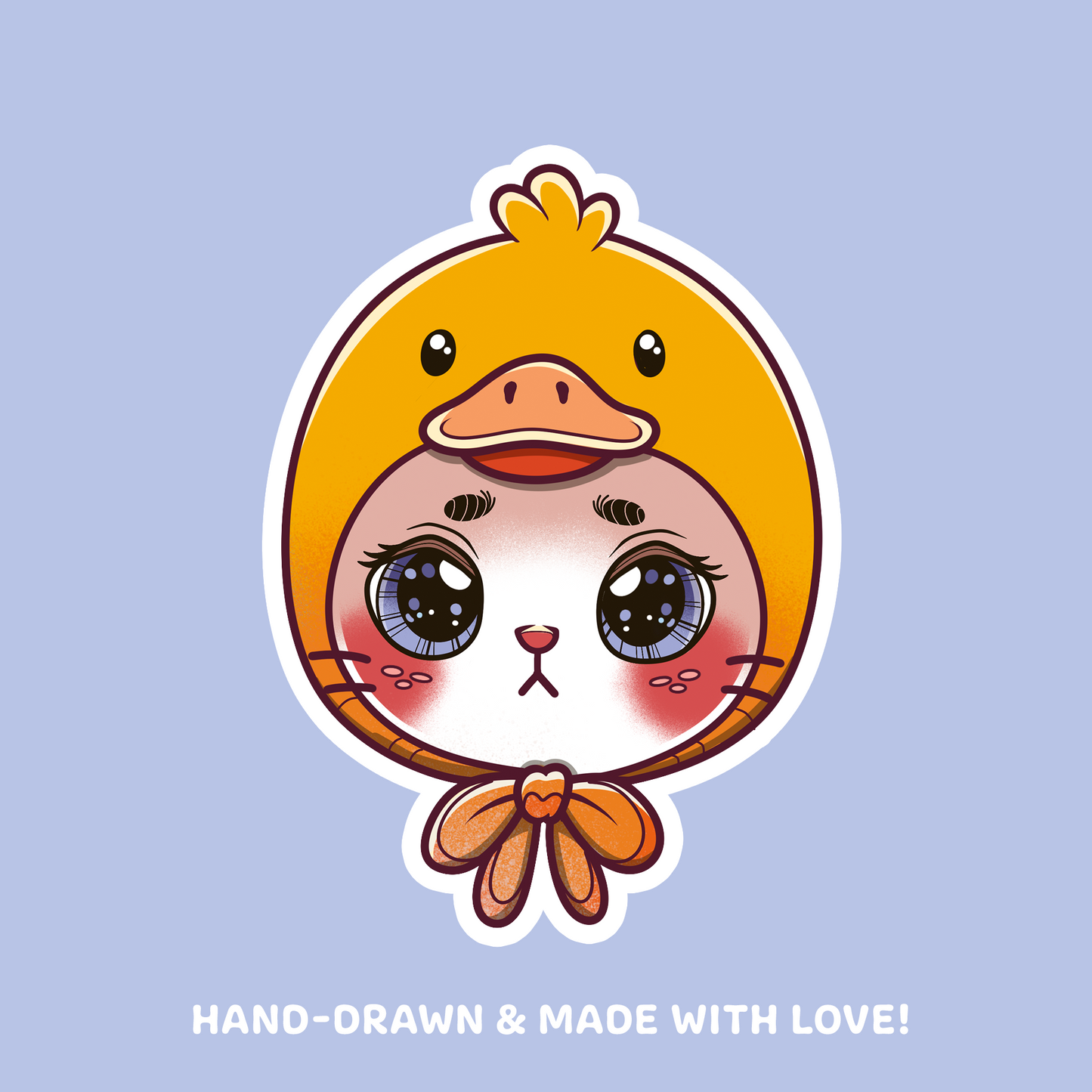 Katze mit Entenmütze