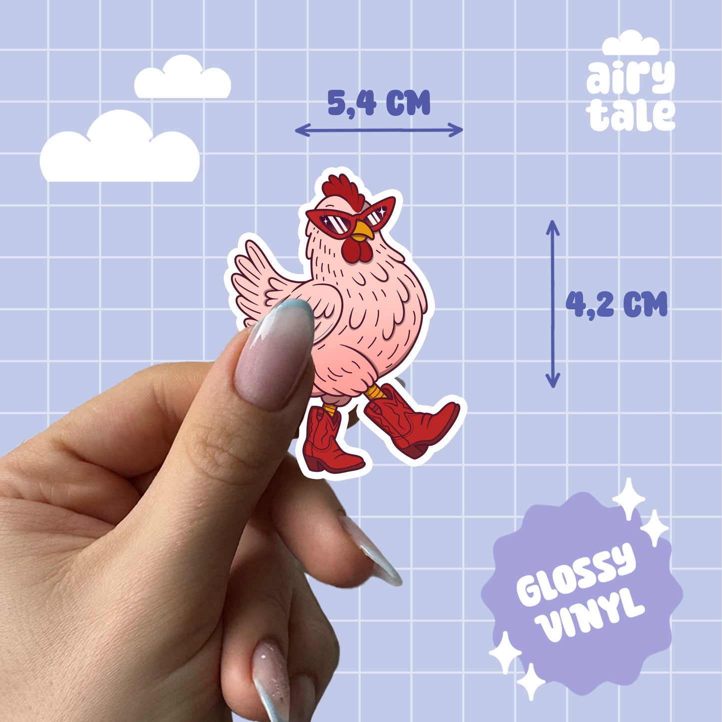 Sassy Chicken mit glitzernden Cowboyboots