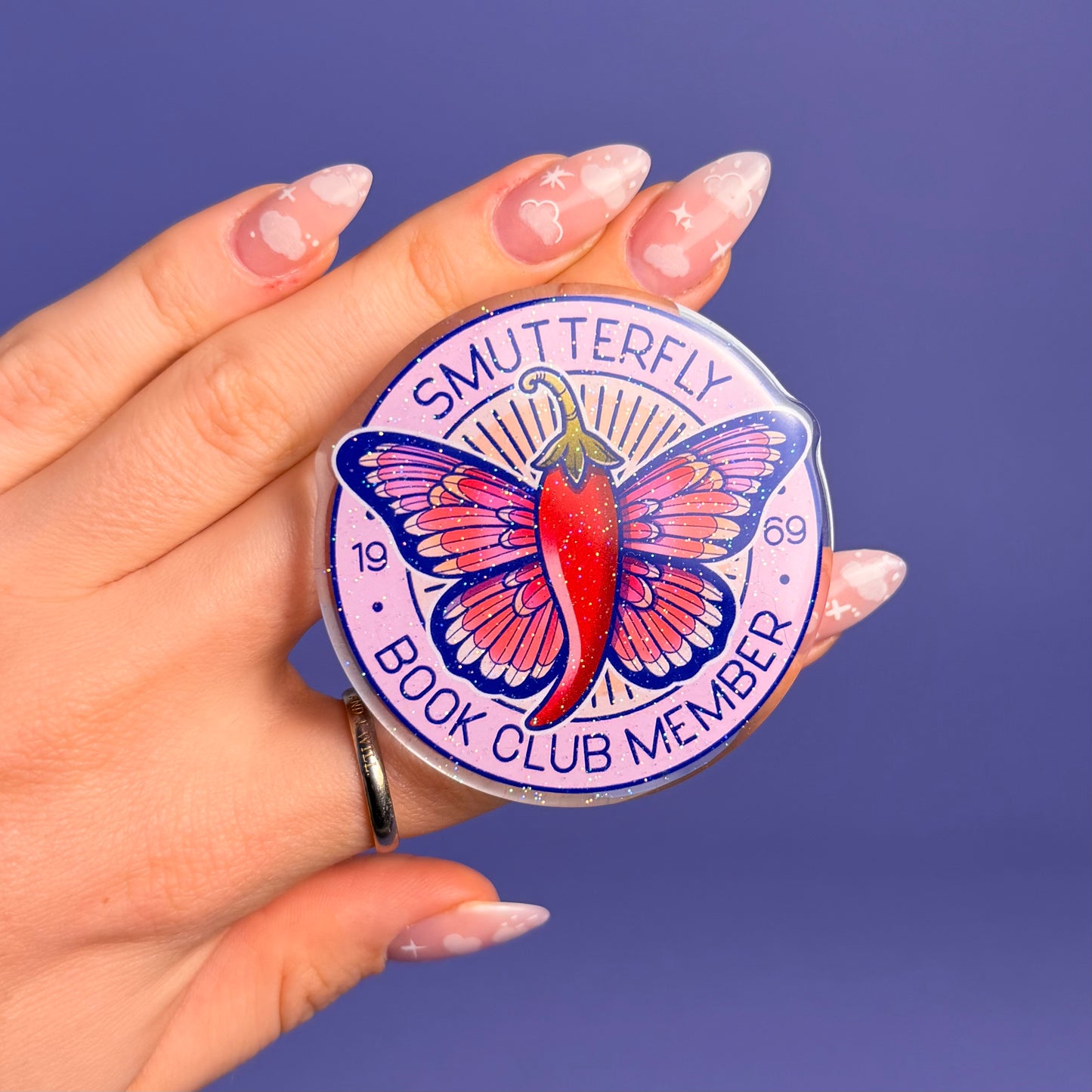 E-Reader-Grip Smutterfly Glitzer