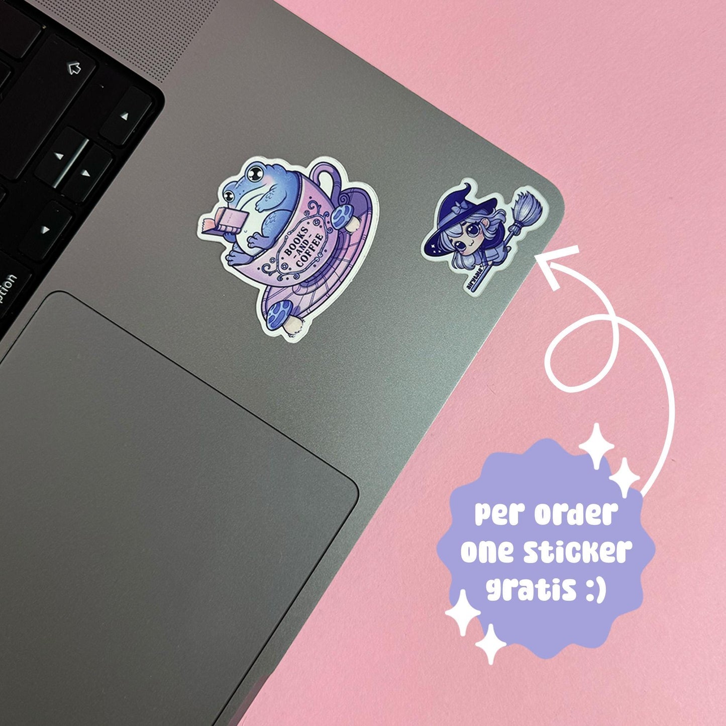 Bücher und Kaffee Frosch Sticker