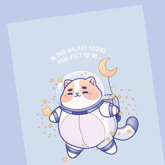 Astronauten Katzen Grußkarte